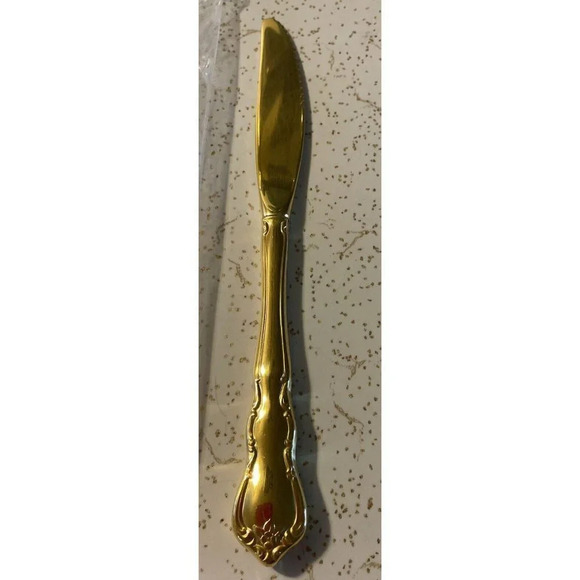 Wallace Gold Discretion Pattern‎ Flatware Electroplate Set Of 4 Knives NEW - Picture 2 of 4